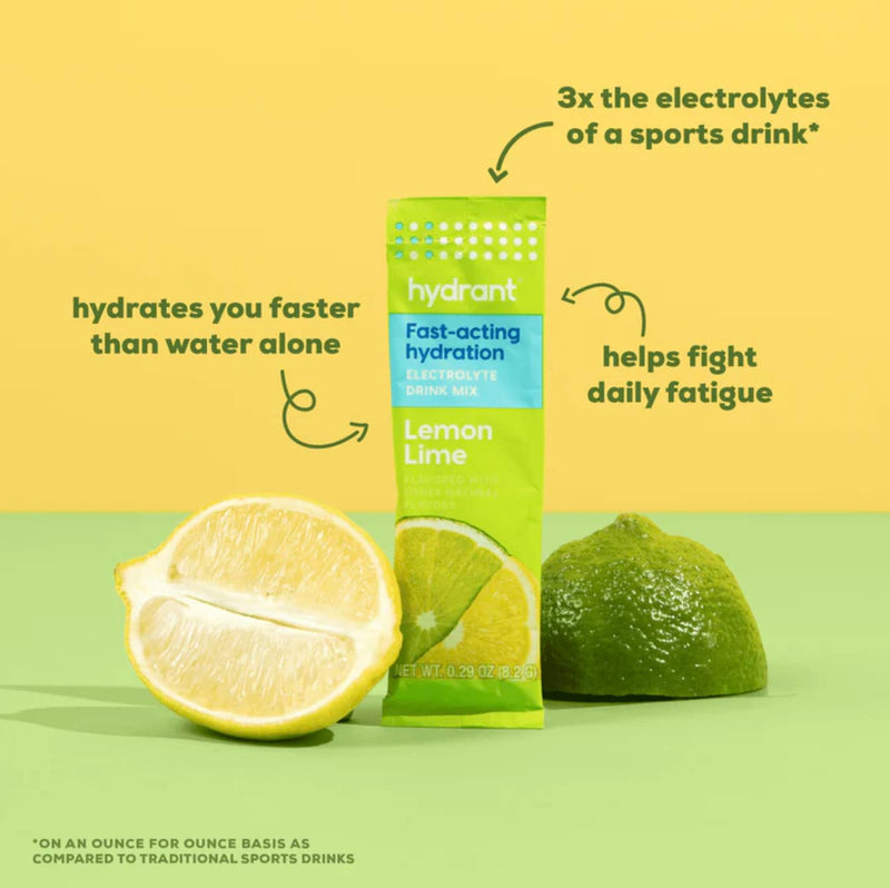 [Australia] - HYDRANT Hydrate, Individual Hydration Electrolyte Powder Stick Packets with No Artificial Sweeteners, Colors, or Fillers (Lemon Lime, 30 Pack) Lemon Lime 8.7 Ounce (Pack of 1) 
