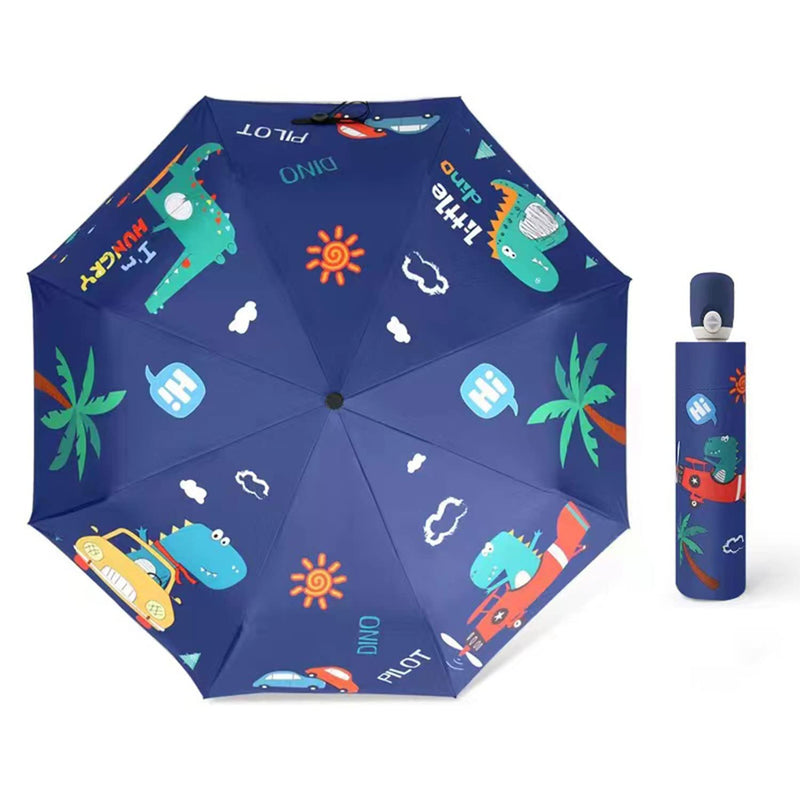 Hannstar Kids folding umbrella for gilrs & boys, strong and portable - windproof durable umbrella with one button auto open/close, Lightweight