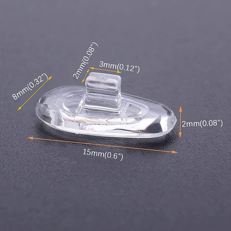 [Australia] - Push-in Glasses Nose Pads,5 Pairs BEHLINE Soft Silicone Eyeglasses Replacement Nose Piece,Anti-slip Snap-in Nose Bridge Pads Clear Slide on Nose Guards for Eye Glasses Sunglasses(15mm,Teardrop-shape) 