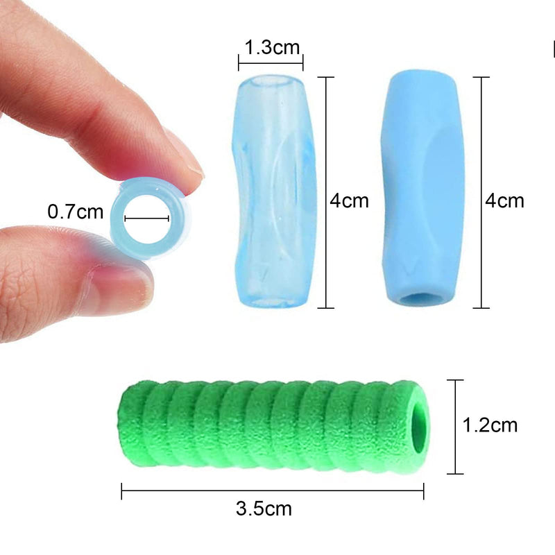 12 Pack Multicolor Pencil Grips, Children's Silicone Finger Grips Holder Foam Pen Holder Non Slip Pen Gripper, Writing Pencil Training Grip for Toddlers, Students and Adult 12 Pack