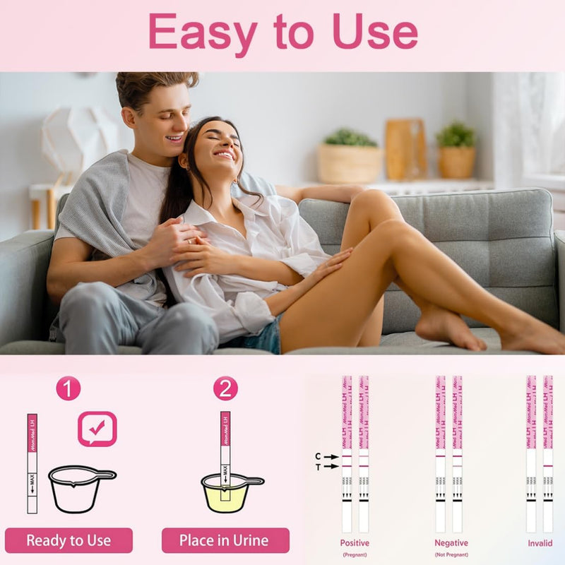 Ovulation Test Strips with Reusable Urine Cup 30 Counts Accurate LH Ovulation Predictor Kit for Women at Home LH Surge Detection Fertility Test
