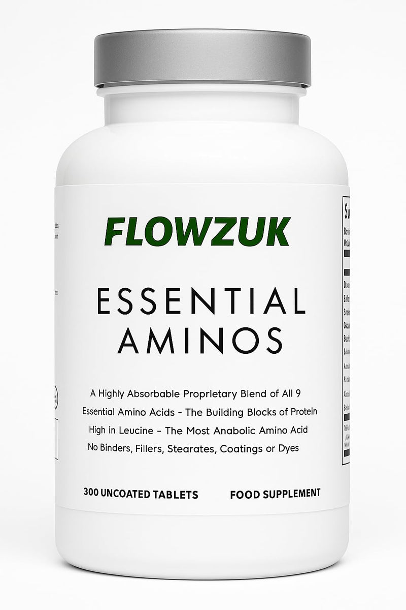 Essential Amino Acids – 300 Tablets | Full Spectrum EAAs with BCAAs | Vegan-Friendly | UK Made | High-Strength Amino Supplement