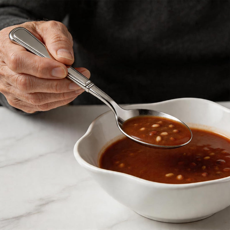 Weighted Utensils for Hand Tremors and Parkinsons Patients Heavy Weight Spoons Stainless Steel Silverware Adaptive Utensils for Elderly Arthritis Weak Hand Grip 7OZ