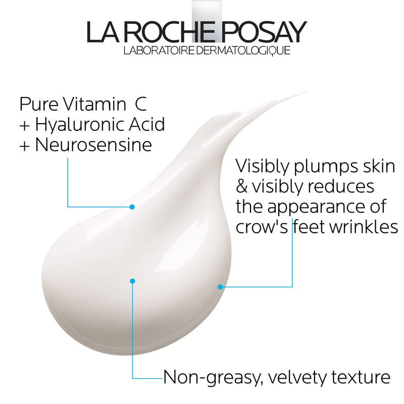 La Roche-Posay Redermic C Vitamin C Eye Cream with Hyaluronic Acid, 0.5oz | Eye cream with Centella Asiatica that helps reduce wrinkles for an anti-aging effect. Suitable for daily use.