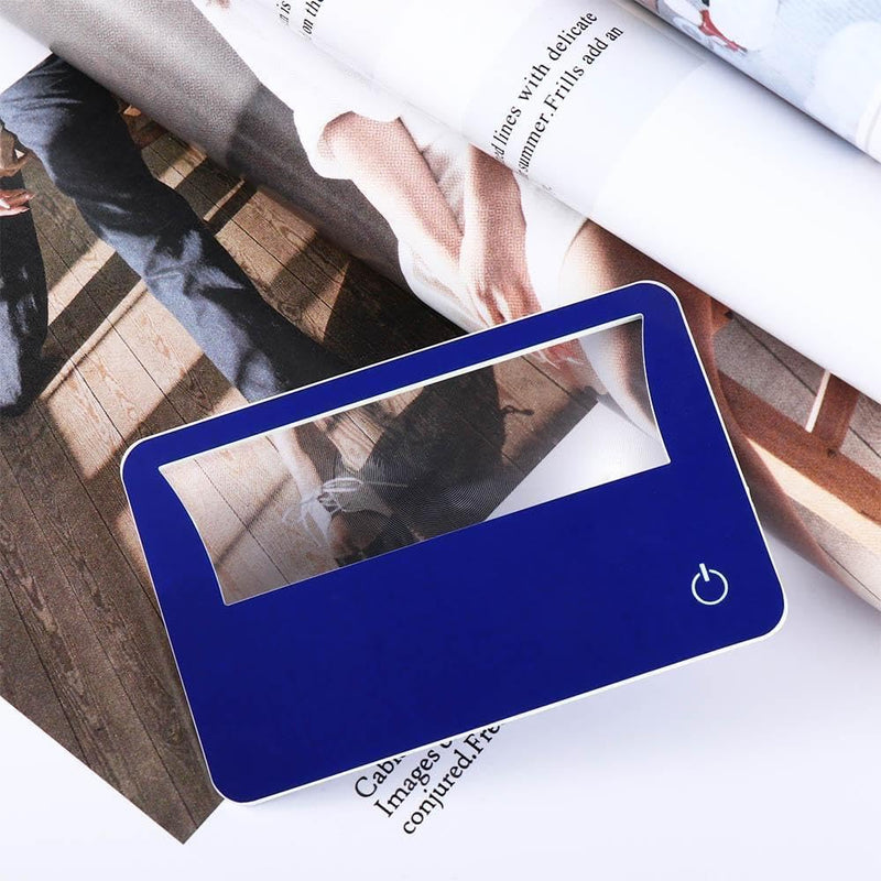 Credit Card Magnifying Glass, Reading Magnifying Glass LED Credit Card Book, Small Prints Newspaper Magnifier Sheet Reading Magnifiers Sheet Visual Impairment Aids