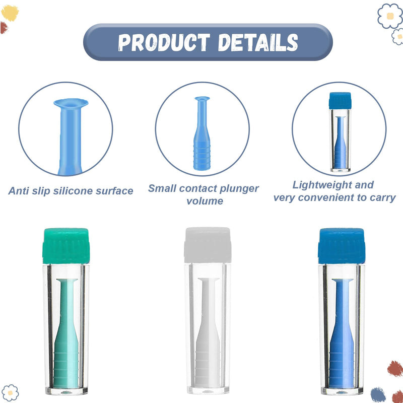 [Australia] - Contact Lens Sucker Soft Lenses, Contact Lens Insertion Aid Pack of 6, Contact Lens Remover, Simple Silicone Contact Lens Suction Cup for Soft Hard Lenses (White, Green, Blue) 