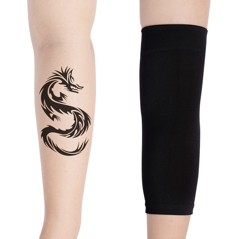 [Australia] - 3 Pairs Tattoo Cover Up Sleeve Forearm Tattoo Cover Tattoo Cover Up Compression Sleeves Arm Sleeves for Women Men Black 