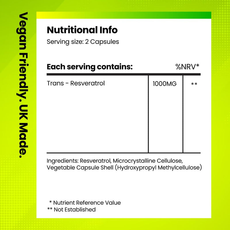 Trans-Resveratrol 1000mg | Daily Support Supplement | 120 Vegan Capsules | 2-Month Supply | Supports Cholesterol, Weight Management & Metabolism | Fitimins