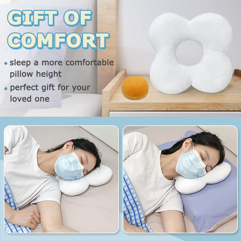 [Australia] - Ear Piercing Pillow for Side Sleepers Donut Pillow with Ear Hole, CNH, Relief Pain Ear Inflammation and Pressure Sores Guard Protector Earplugs Support Pillow for Sleeping White 