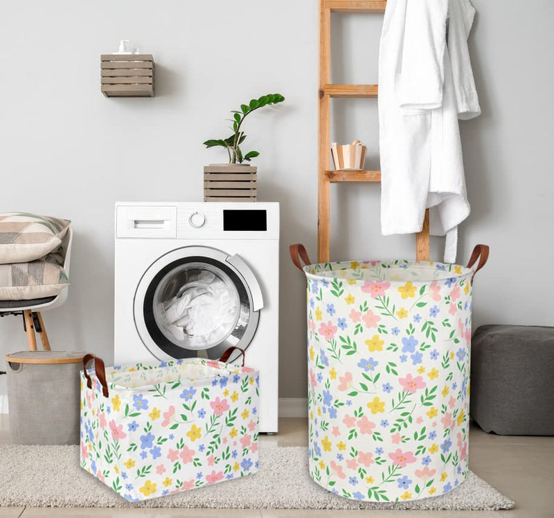 [Australia] - HIYAGON Kids Storage Basket Baby Girl Basket Gift Baskets Empty Cute Toy Storage Bin Organizer Box Rectangular Bedroom Decor Books(Flower) Flower 