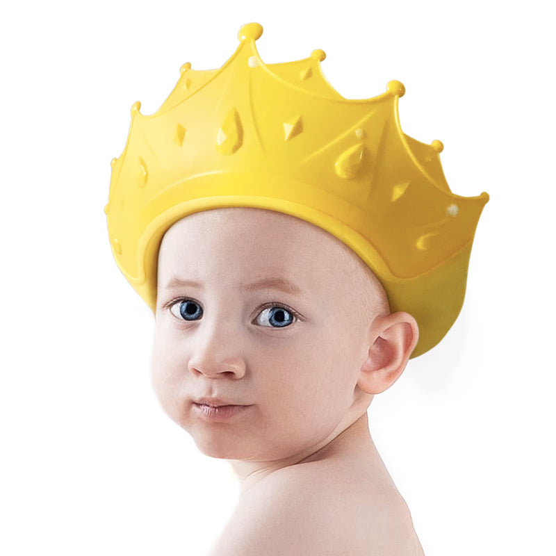 [Australia] - Baby Shower Cap Waterproof Shampoo hat for Children Toddler Girls Boys Protect ears eyes.Adjustable Silicone Bathing Crown. 