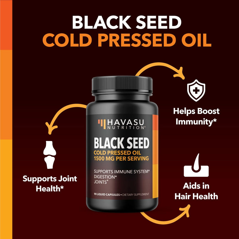 [Australia] - Black Seed Oil Nigella Sativa Cold-Pressed Capsules | 1500mg Black Cumin Seed Oil with Antioxidants for Immune Support and Joint and Digestive Health | 90 Vegetarian & Non-GMO Liquid Capsules Original Capsules 