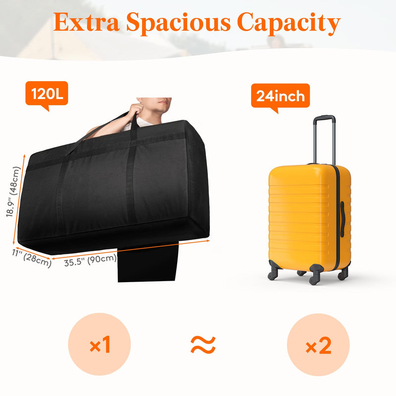 Lifewit 120L Extra Large Storage Duffle Bag for Traveling, Foldable Moving Bag with Zippers and Handles, Heavy Duty Storage Bags Big Totes for Travel Camping, Storage Bins with Lids for Luggage 2 Pack