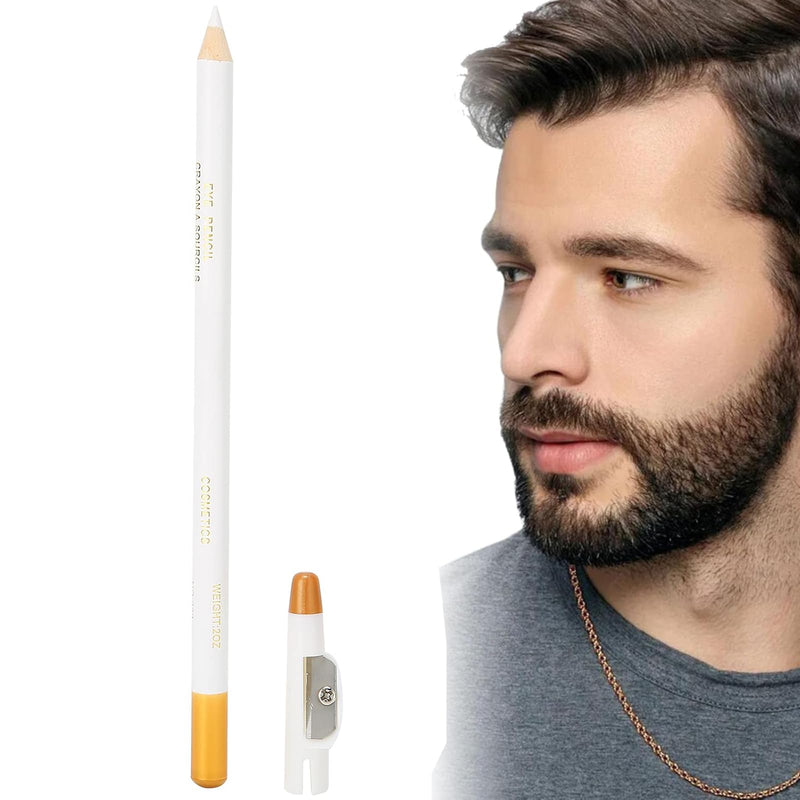 [Australia] - Hairdressing Pen, Beard Pen Filler Hair Cutting Tracer Grooming Pencil Barber Supplies, Tracing Tool/Guide for Beard, Hairline, Goatee for Styling & Beard Shaping (White) 