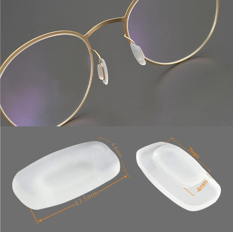 [Australia] - Eyeglass Nose Pads 4 Pair of Replacement Square Premium Grade Soft Silicone - Rectangle Shaped Slide/Push-in Nose Pads White 