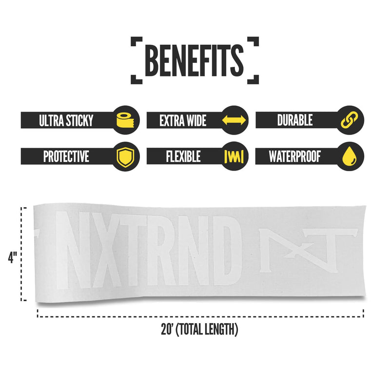 [Australia] - Nxtrnd TRF Turf Tape Football, Extra Wide Kinesiology Tape, Protects from Turf Burn (White) White 