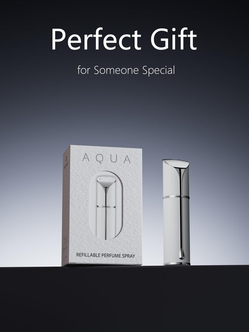 Travalo AQUA Refillable Perfume Atomizer, 5ml Travel Perfume Bottle with Easy Bottom Refill, Leak-Proof Mini Cologne Sprayer, TSA-Approved Pocket Fragrance Spray for Women & Men,1 Piece (White) WHITE