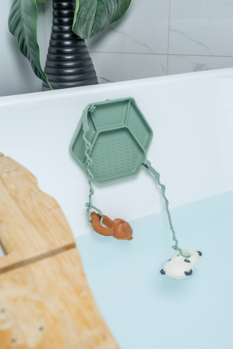 [Australia] - The Original All-in-one Suction Plates + Safety Toy Straps - Silicone Suction Plates for Toddlers + Baby - First Foods + Self-Feeding. Comes with 2 straps (Cambridge Blue) Cambridge Blue 