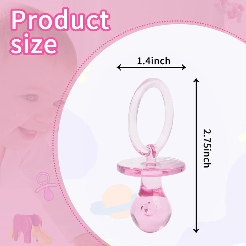 [Australia] - 50 Pieces 2.75 Inch Baby Pacifier Baby Shower Plastic Pacifier for Baby Shower Pacifier, Baby Shower Gender Show Party Decoration DIY Baby Shower Birthday Party Gift (Pink) Pink 