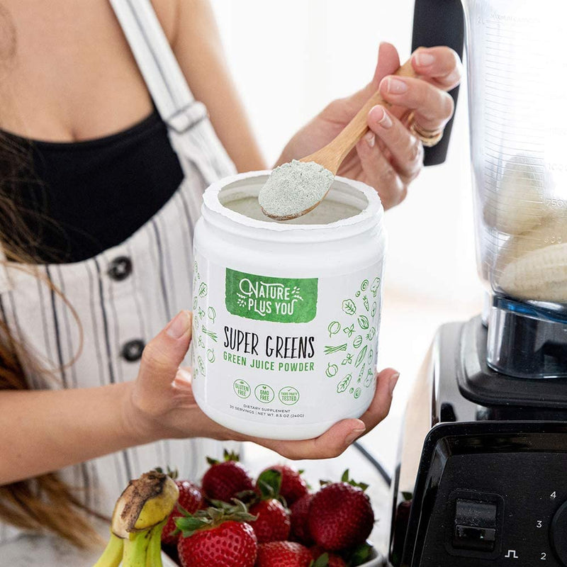 [Australia] - Super Greens Powder Organic Blend: Non-GMO Supplement, includes Spirulina, Alfalfa, Spinach, Probiotics, Fiber and Digestive Enzymes, No Artificial Sweeteners, 30 Servings Jar 8.5 Ounce (Pack of 1) 