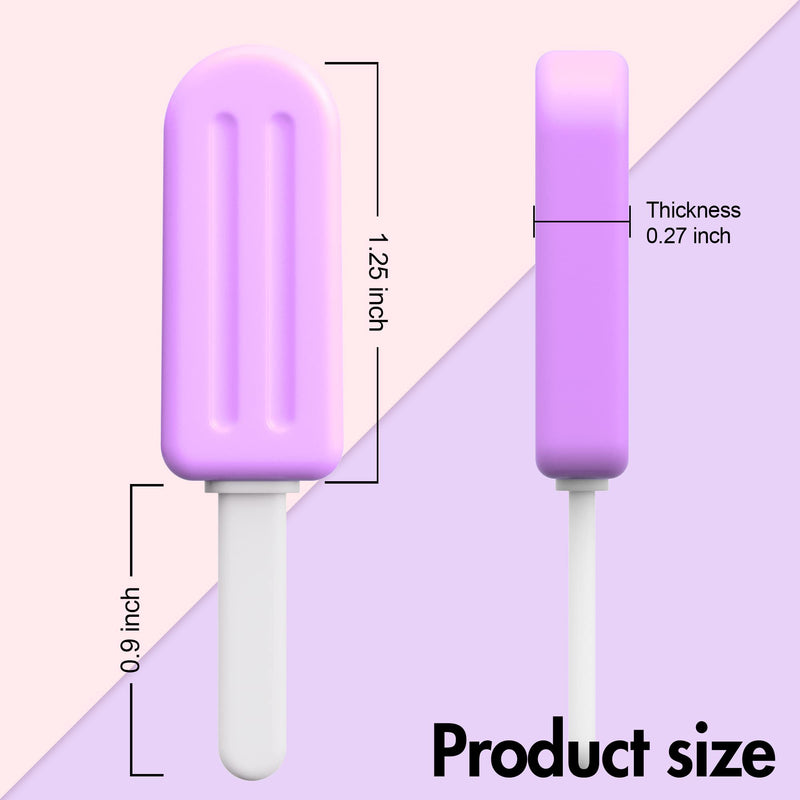 [Australia] - Chewies for Invisalign Aligner, 4 PCS Popsicle Silicone Chewies with Grip Handles, for Invisible or Metal Braces Aligner Munchies, 2 Grape Flavor and 2 Peach Flavor 2 Purple + 2 Pink 