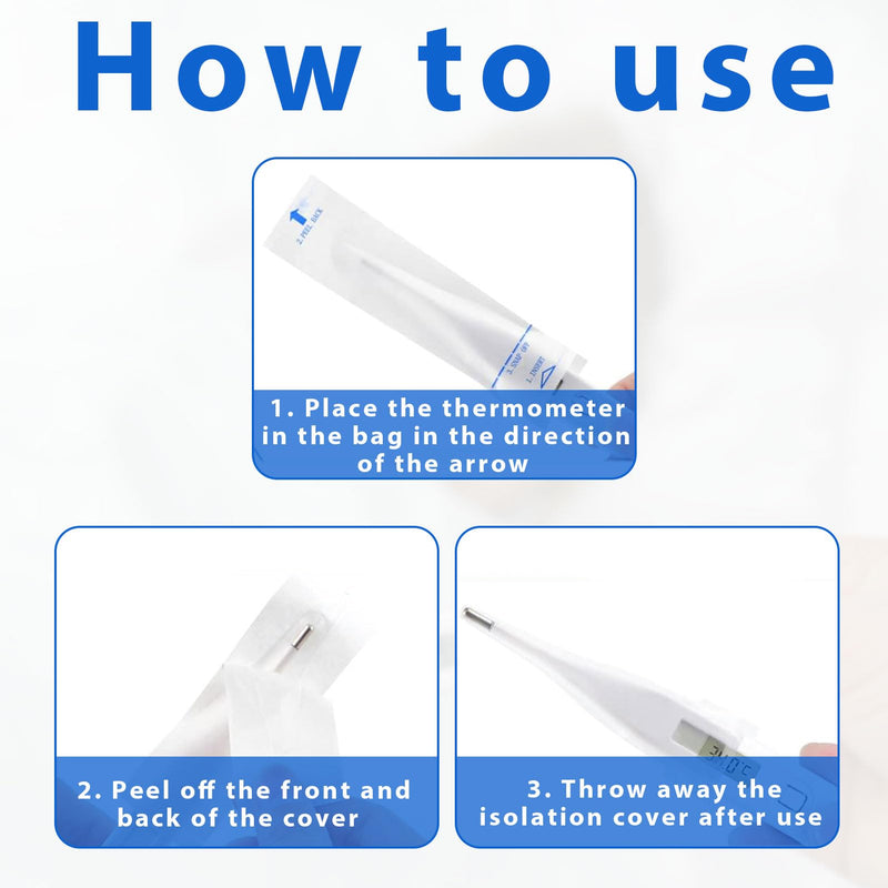 [Australia] - 100 pieces thermoscan protective cap, digital thermometer probe covers, universal electronic thermometer covers for oral armpit rectal electric thermometers 