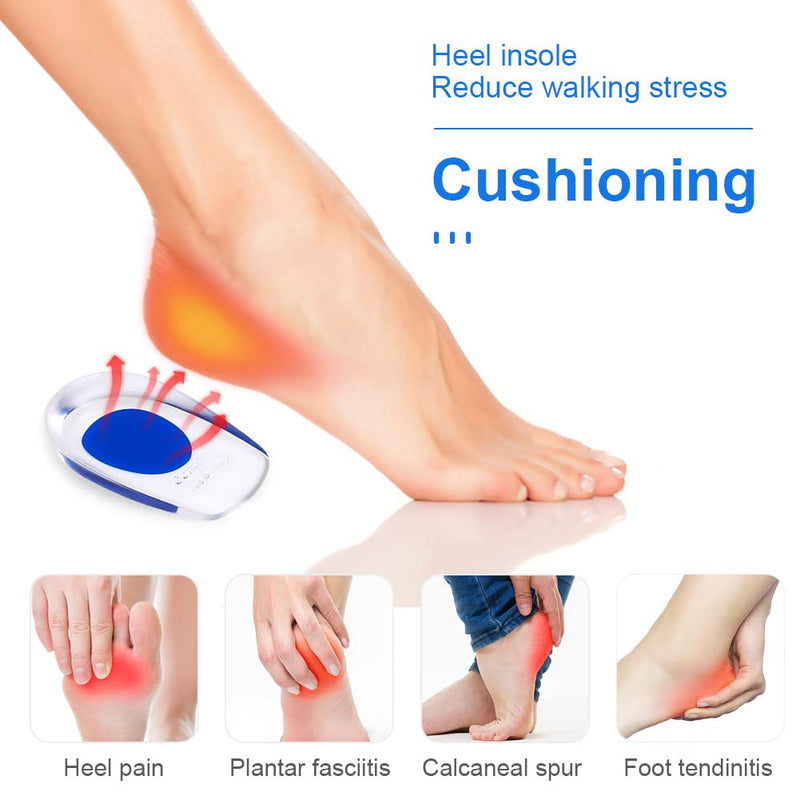 [Australia] - ACWOO heel spur insoles, 2 pairs of heel pads, heel protection for shoes, soft gel insoles, insoles, heel spurs for women and men, heel cushion orthopedic for the heel and Achilles tendon (S) 35-39 