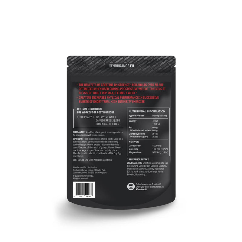 Xendurance Creatine Monohydrate Powder - Gym Supplements for Men & Women - German Creapure Micronized Vegan Energy Drink - Muscle Growth & Building - 240g Lemon Citrus Flavoured - Blended in the UK