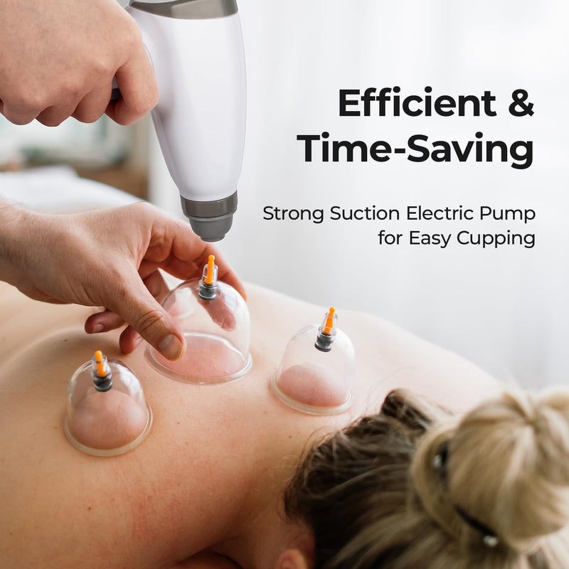 [Australia] - Scienlodic 12pcs Cupping Set,Electric Cupping Therapy Set with Pump,Professional Vacuum Cupping Suction Cups Portable One-Key Start, Body Massage Pain Relif for Home, Salon Use 12cup 