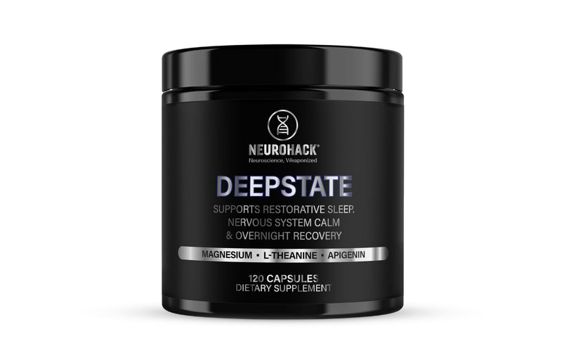 Deepstate Triple Magnesium Glycinate Complex 3-in-1, Bisglycinate, Malate, Taurate, 320mg Elemental, High Strength Sleep Supplement, 120 Capsules