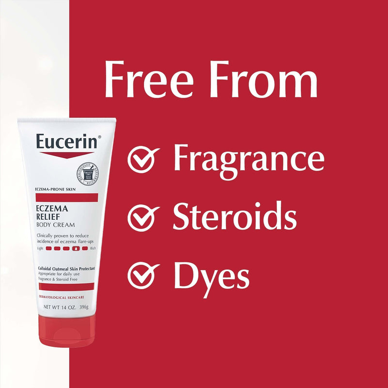 [Australia] - Eucerin Eczema Relief Body Cream, Eczema Cream with Colloidal Oatmeal, Ceramide-3 and Licorice Root Extract, 14 Oz Tube 
