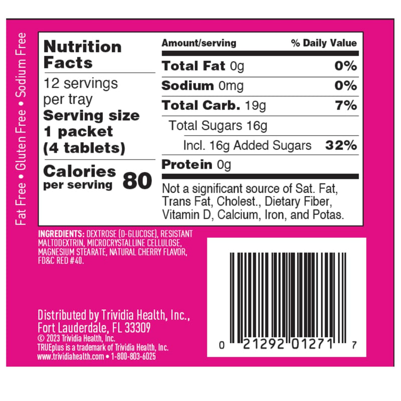 [Australia] - TRUEplus® Soft Tabs Glucose Tablets – 12 Packs – 48 tabs (Cherry Pop) Cherry Pop 