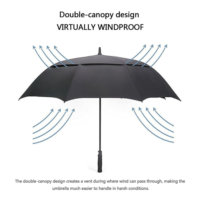 G4Free 54 Inch Strong Windproof Large Umbrella for Rain 62 Inch Automatic Open Golf Umbrella Oversize