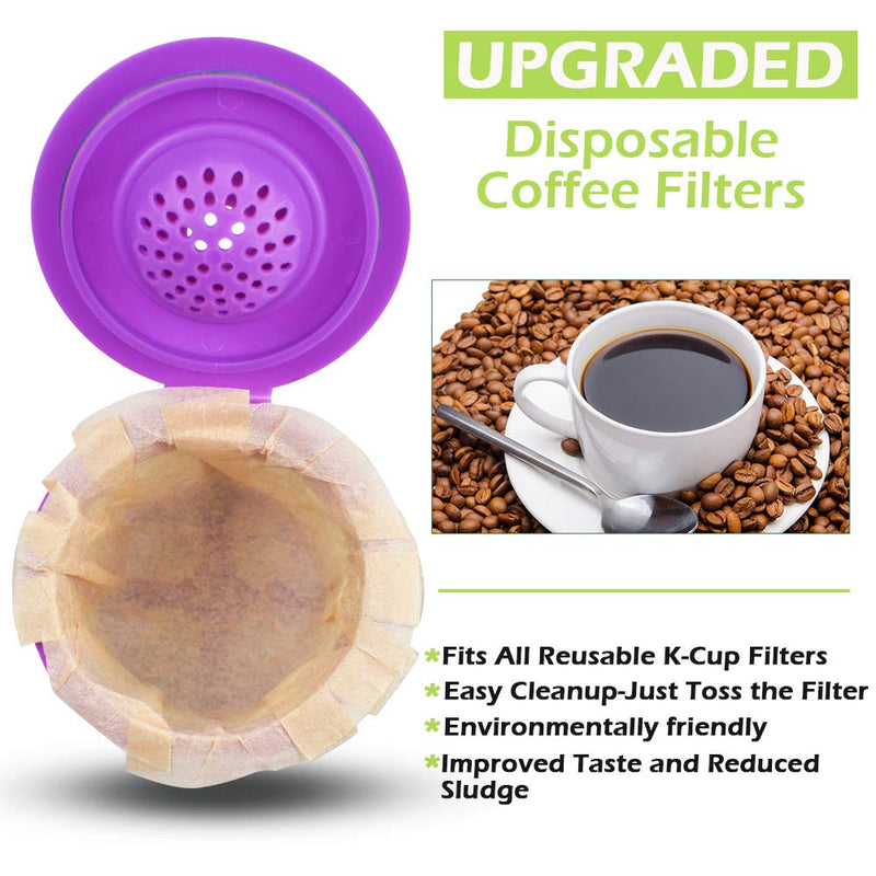 [Australia] - CAPMESSO Disposable Coffee Paper Filters Replacement Kerig Filter Compatible with Reusable Single Serve Pods Keurig Coffee Maker-300 Count (Natural) Natural-300 Count 