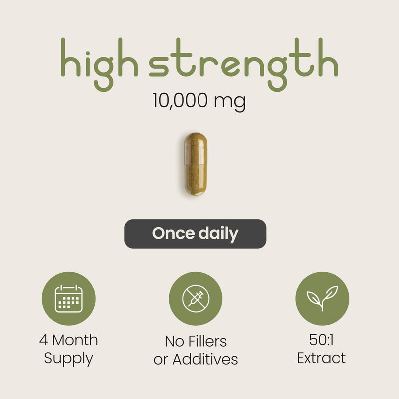 Pure Moringa Capsules | High Strength 10,000mg | 4 Months - 1 Per Day | No Additives | Vegan Superfood Powder Capsules | Pure Moringa Leaf Extract | VitaBright - Made in UK