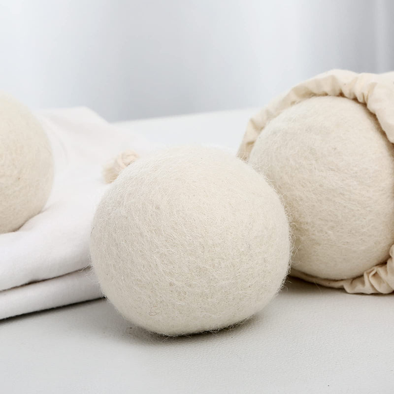 Wool Dryer Balls XHANGMZ 6 Pack XL Laundry Balls,New Zealand Wool Natural Organic Fabric,Baby Safe Without Chemical Additives,Clothing Anti Winding,Anti Static,Reusable,Saves Drying Time. 2.75"