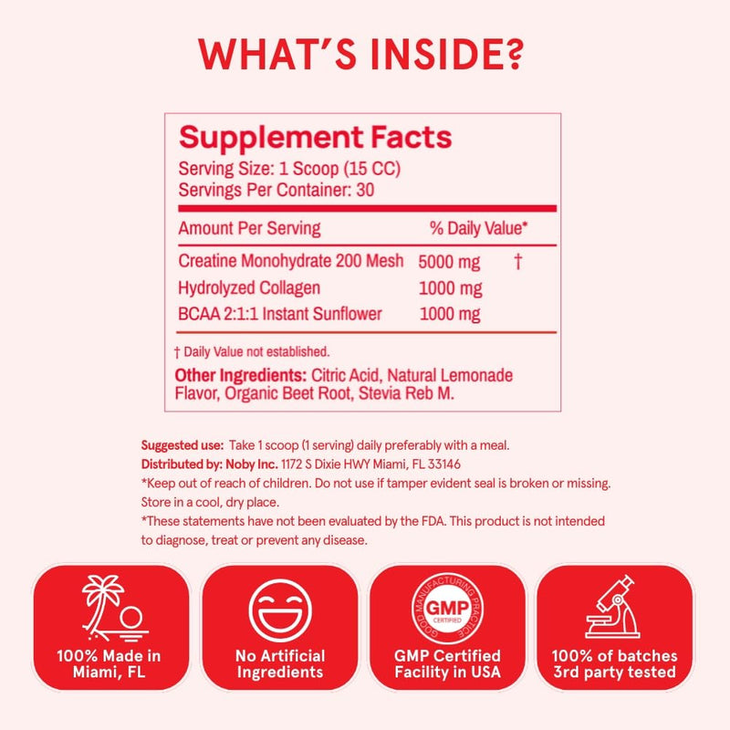 [Australia] - Creatine for Women Booty Gain, Muscle Builder, Energy Boost, Pink Lemonade, Cognition Aid | Collagen, BCAA, Lean Muscle, Vegan Monohydrate Micronized Powder, Alt Creapure,30 Ser 9.6 Ounce (Pack of 1) 
