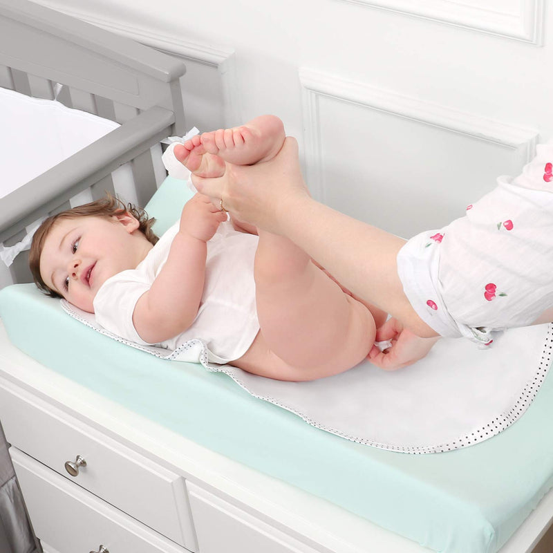 [Australia] - TILLYOU Changing Pad Liners 6PK - Waterproof Flannel Cotton, 27" x 13" - Perfect for Baby Diaper Changing Needs, White 27x13 Inch (Pack of 6) 