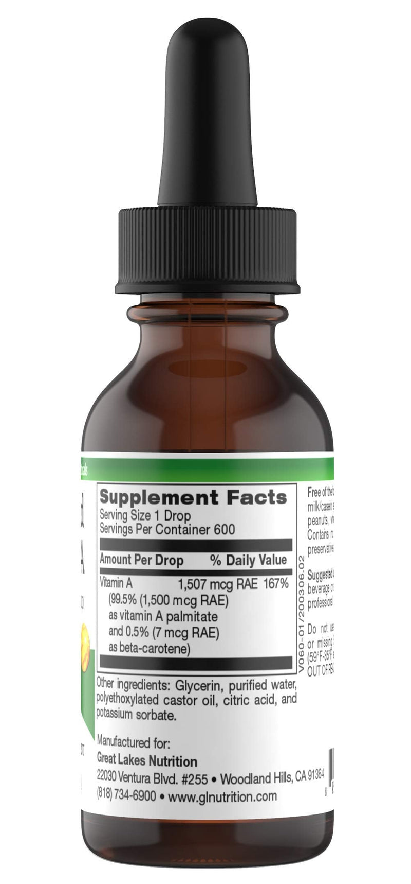 [Australia] - Micellized Vitamin A Drops | Liquid Vitamin A Supplement for Men & Women | Premium Liquid Palmitate & Beta Carotene Drops - 1,507mcg RAE - Equivalent to 5025IU per Drop | 1 Oz 