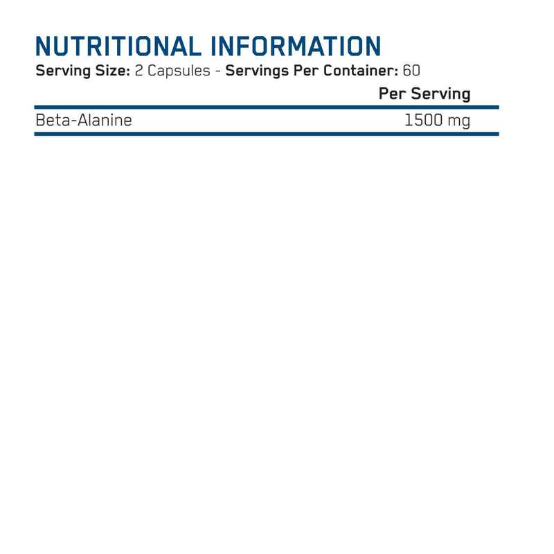 Applied Nutrition Beta Alanine 1500, Amino Acid Supplement, Strength & Performance, 750mg Beta Alanine Per Capsule (120 Capsules - 60 Servings)