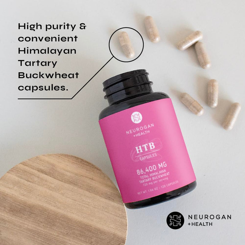 [Australia] - Neurogan Pure & Potent Himalayan Tartary Buckwheat (HTB) Capsules - 720mg, 60 day supply - Supports Digestive Wellness* - Gluten-Free, 84,000mg Total HTB - Lab Tested, Made in USA 
