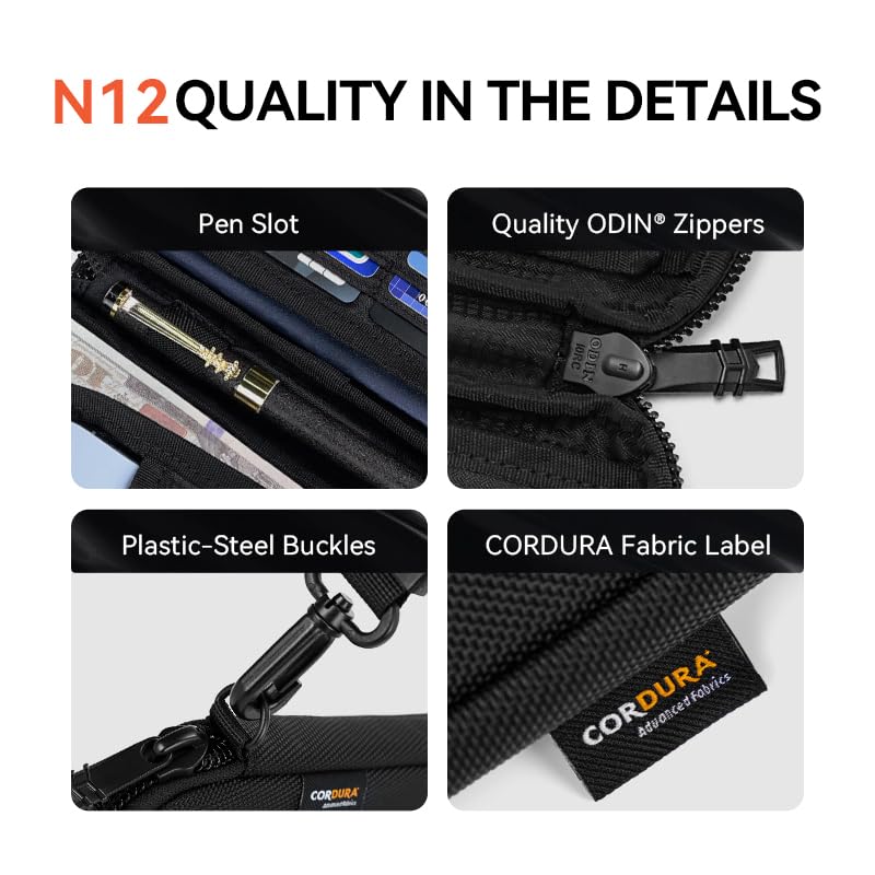 reeyee Cordura Passport Holder, Black | RFID, Travel Wallet