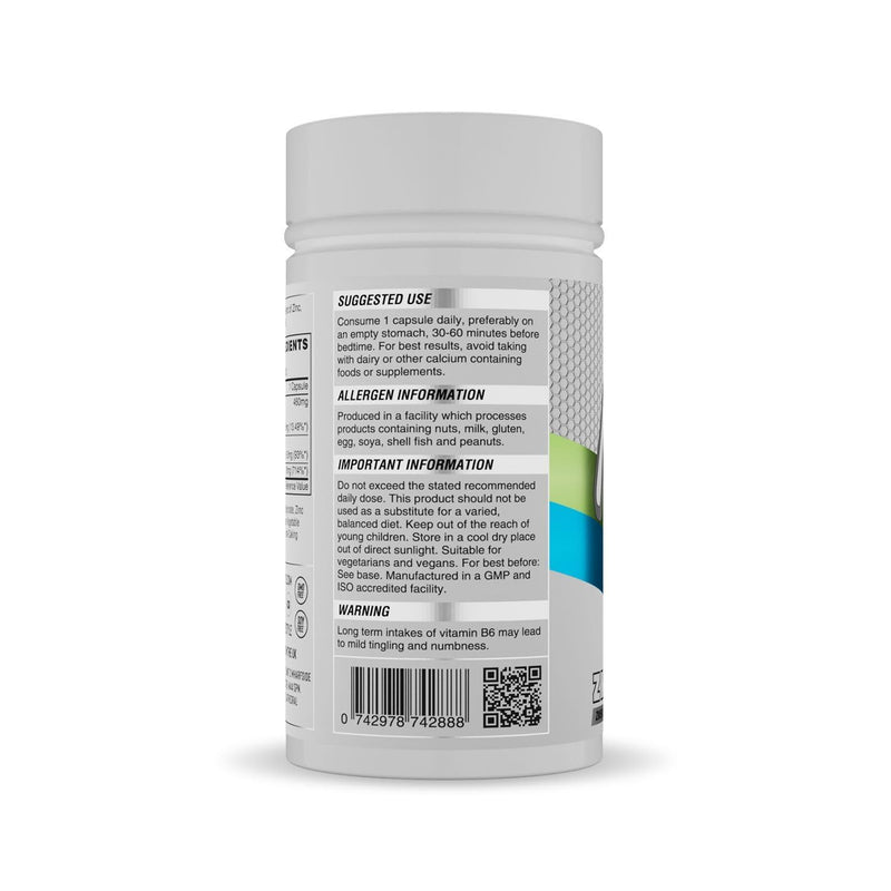 Naughty Boy ZM500, Premium Zinc, Magensium Bisglycinate and Vitamin B6. Ultra Bioavailability, High Potency. 500mg Per Capsule 180 Capsules (6 Month Supply)