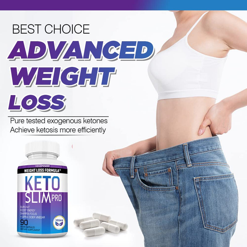 [Australia] - Keto Fast Diet Pills- Ketone Slim Pro 180 Capsules-Apple Cider Vinegar,Exogenous BHB Salt Supplement for Ketogenic Diet-Utilize Fat for Energy/Focus,Weight Management, Manage Cravings 