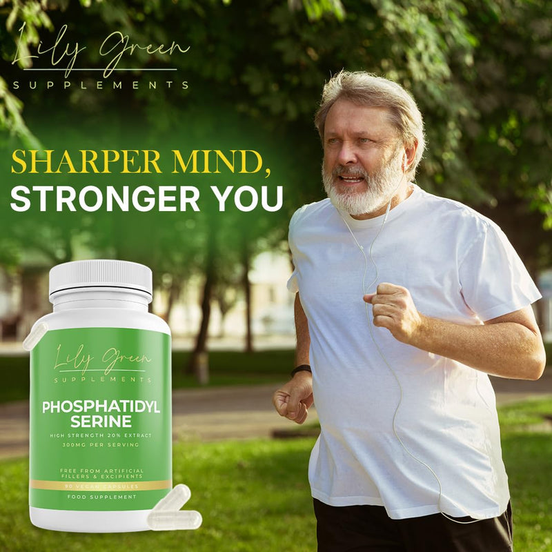 Lily Green Phosphatidylserine Capsules | 300mg Per Serving Cognitive Supplements | High Strength Phosphatidylserine Supplement | Non-GMO & No Artificial Fillers | 90 Vegan Capsules | Made in UK