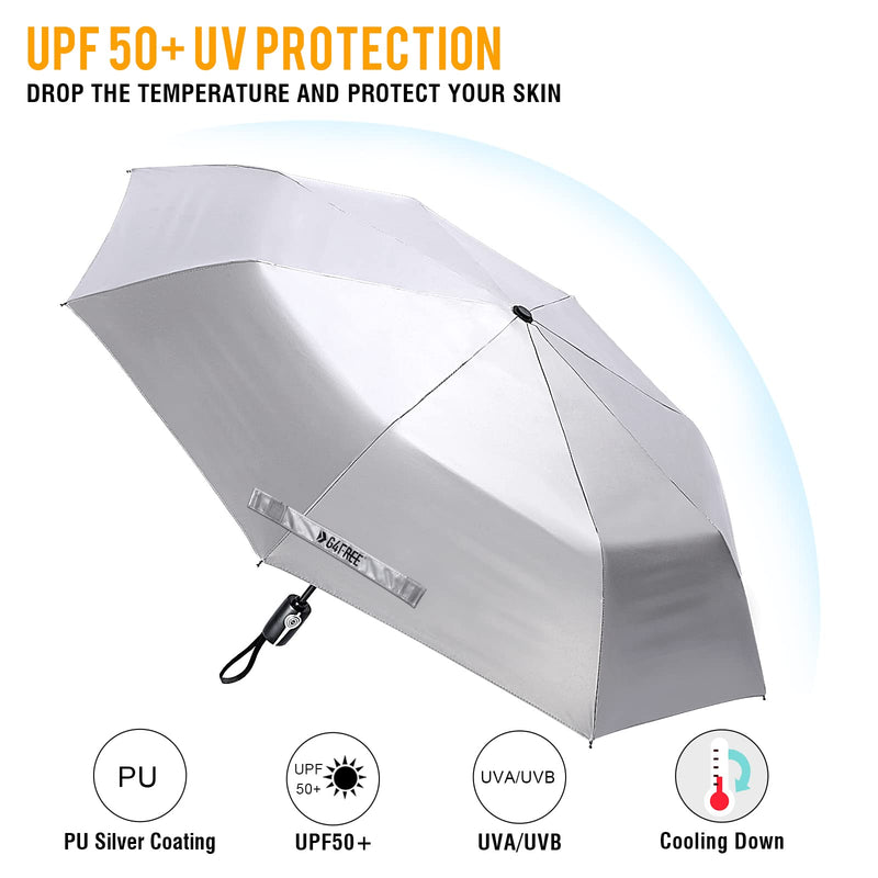 G4Free UPF 50+ UV Protection Travel Umbrella Auto Open Close Windproof Sun Blocking Umbrella 46 Inch+42 Inch