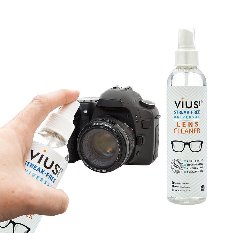 [Australia] - Lens Cleaner Kit ‚Äì vius Premium Lens Cleaner Spray for Eyeglasses, Cameras, and Other Lenses - Gently Cleans Fingerprints, Dust, Oil (2oz Travel Pack) 4 Piece Set 