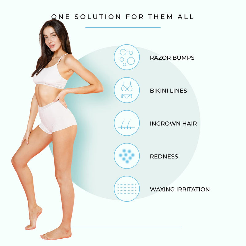 HelloRose Smoothing Solution Ingrown Hair Treatment (Made in USA) - Razor Bumps Treatment for Women & Men, Ingrown Hair Serum to Soothe Redness & Razor Burn in Bikini line, Legs and Underarms