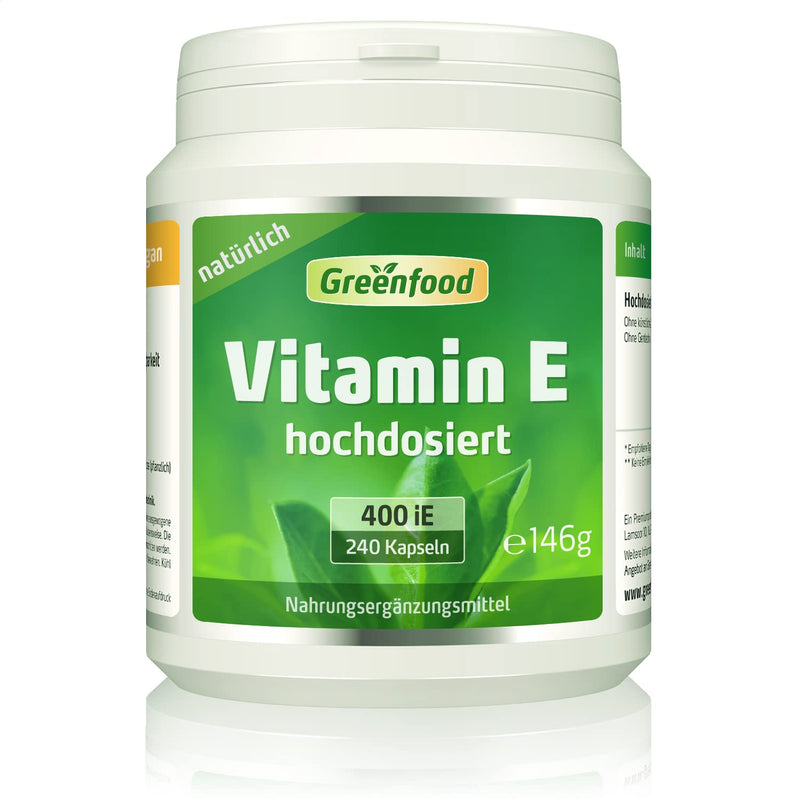 [Australia] - High-dose vitamin E - vitamin E with 400 iU per day (240 soft gels) - tocopherol supports the protection of cells from oxidative stress - without additives, genetic engineering and laboratory tested - green food 