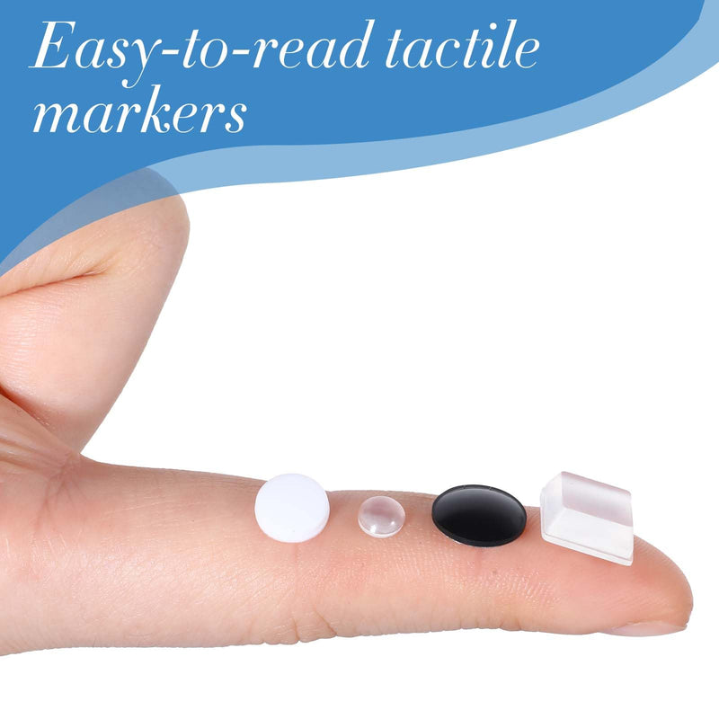 Bump Dots for Visually Impaired, 200 Pcs Silicone Clear Low Vision Aids Braille Stickers Raised Tactile Dots for Elderly, Blind